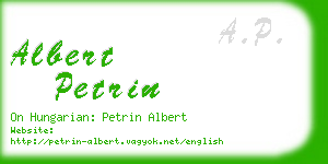 albert petrin business card